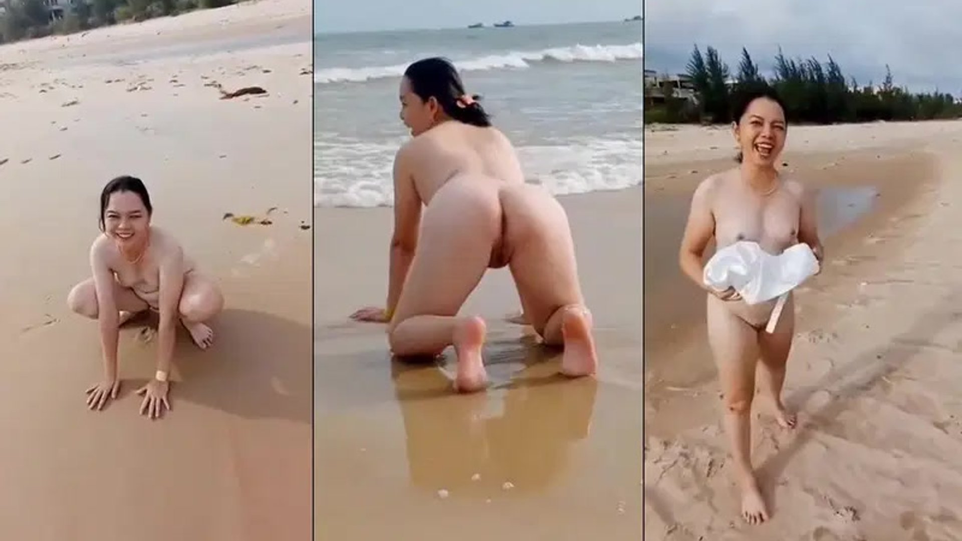⁣Đưa chị yêu miền Tây đi ngắm biển mà chị chơi bạo cởi hết đồ tạo dáng cho em trai quay phim